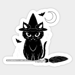 Black cat witch Sticker